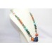 String Necklace Women Oxidized Metal Natural Multi Color Gem Stones B15